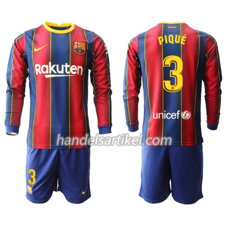 FC Barcelona PIQUE 3 Kinder Heim Trikotsatz 2020/21 Langarm (+ Kurze Hosen)